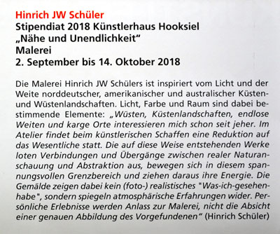 Stipendiat 2018 Künstlerhaus Hooksiel
